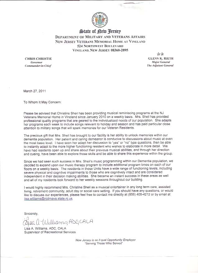 New Jersey Veterans Memorial Home Recommendation